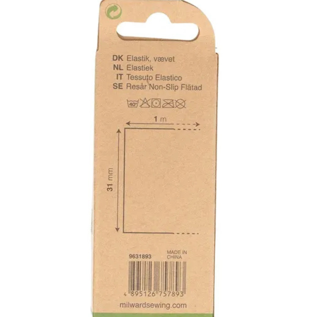 Milward Niet-Oprollend Elastiek 31mm – Zwart – 1m - Afbeelding 4