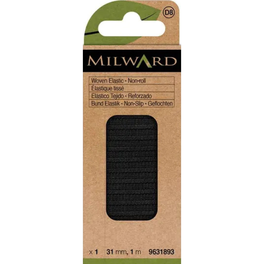 Milward Niet-Oprollend Elastiek 31mm – Zwart – 1m - Afbeelding 3