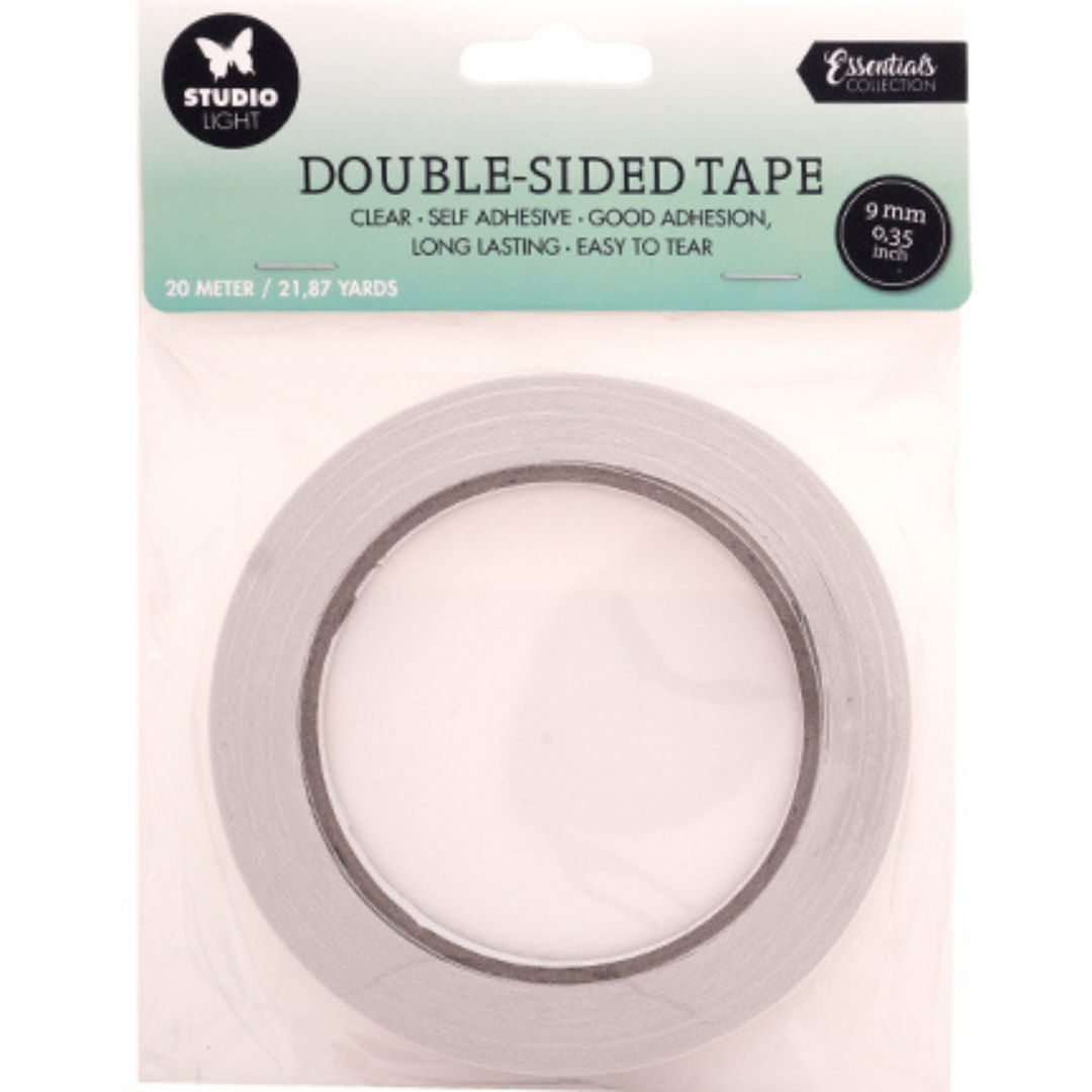 8713943130650 | SL-ES-DATAPE03 | 20mtr x 9mm | Double sided Tape 9mm | Studio Light | Studiolight | dubbelzijdige tape | extra sterke tape | zelfklevende tape | knutseltape, DIY tape | scrapbooking accessoires | papercraft essentials, Easy Tear Tape | kaarten maken | brede dubbelzijdige tape