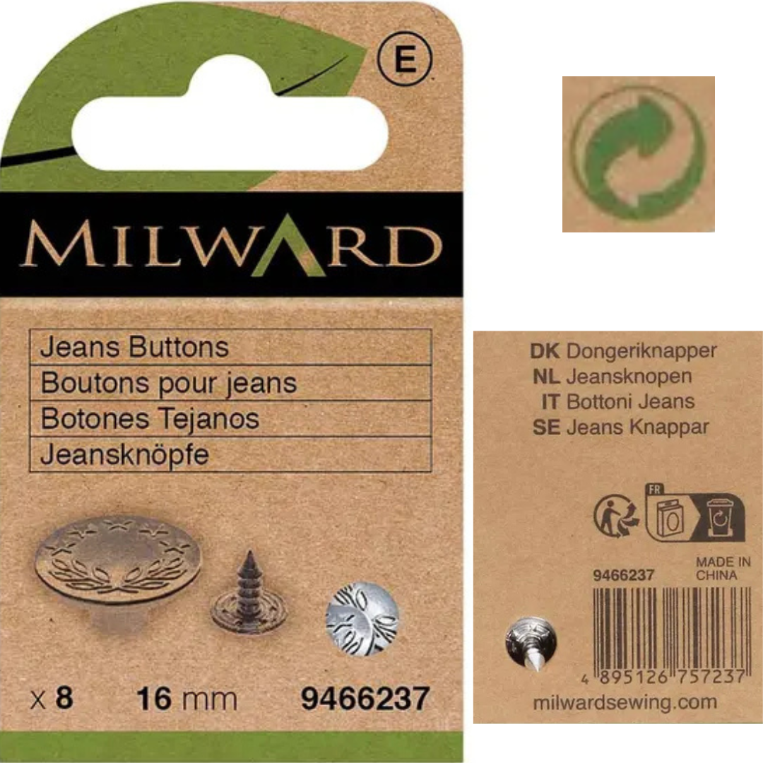 Milward Jeansknopen Nikkel 16mm – 8 stuks - Afbeelding 4
