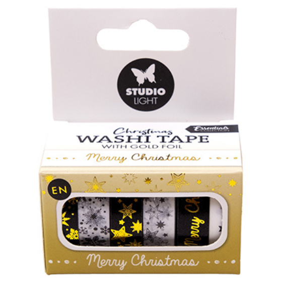 8713943153765 | SL-ES-WASH22 | Studio Light | Studio Light essentials | Studio Light Washitape | Washitape merry christmas | Washi tape kerst | Washi tape christmas | Washi Klebeband Weihnachten