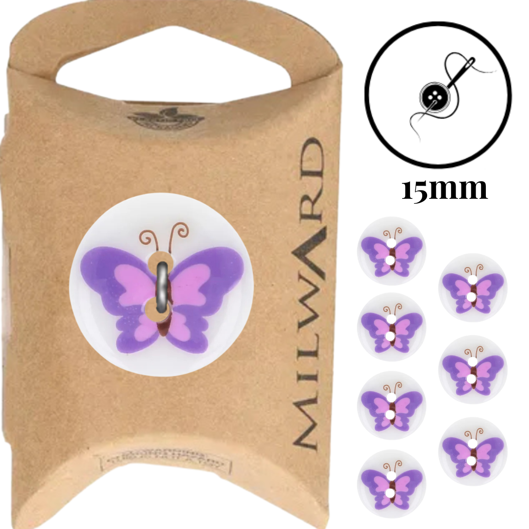 4895126776252 | 9033682 | MG9033682 | Milward | Milward Green | Milward Essentials | knopen | 2-gaats knopen | 15mm knoop | kinderknoop | knoop vlinder | roze vlinder | milward knopen | kinderkleding knopen | naaiknoop | decoratieve knoop | polyester knoop | knopen 15mm | hobby naaien | creatief naaien | babykleding knopen | poppenkleding knopen | sewing buttons | kids buttons | butterfly button | polyester buttons | sewing notions | buttons for kids | kinderknöpfe | knopf Schmetterling | nähzubehör | kinder mode zubehör | bastelknöpfe | nähknöpfe | hobbybedarf | creatieve accessoires | fournituren | naaibenodigdheden