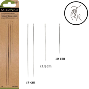 4895126754960 | 9215960 | MG9215960 | Milward | Milward Green | Milward Matras Poppennaalden Quilten 4 stuks | 2 x 18 cm, 1 x 12,5 cm, 1 x 10 cm | matrasnaalden | poppennaalden | quiltnaalden | lange naalden | handnaalden | textiel reparatie | boekbinderij naalden | naaien met de hand | quilten handwerk | poppen maken | knuffels naaien | Milward naalden | furnituren | naaibenodigdheden | stopnaalden | Polsternadeln | Puppennadeln | Quilt Nadeln | Handnähnadeln | Textilreparatur | Nähen von Hand | Basteln Textil | upholstery needles | doll needles | quilting needles | hand sewing needles | textile repair needles | craft needles | long sewing needles