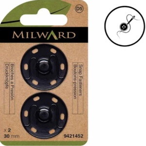 4895126756452 | 9421452 | MG9421452 | Milward | Milward Green | Milward Drukknopen aannaaibaar | Drukknopen 30mm | drukknopen | aannaaibare drukknopen | Milward fournituren | handwerk accessoires | naai benodigdheden | zwarte drukknopen | messing drukknopen | plasticvrije verpakking | drukknopen zwart | kleding sluiting | snap fasteners 30mm | sew-on snaps | press studs | Nähen Zubehör | Druckknöpfe schwarz 30mm | Nähbedarf | Handarbeitszubehör | Knöpfe zum Annähen | Milward Druckknöpfe | naaiwerk | duurzame fournituren | snap buttons | black sew-on snaps | sewing fasteners | knopen assortiment | recyclebare verpakking | Milward buttons | diverse maten knopen | snaps for sewing | eco friendly sewing