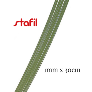 601-16 | 9005791002982 | Stafil | Stafil Bloemsteeldraad Groen Florist Wire 1mm x 30cm | 25 stuks | Florist wire | Bloemsteeldraad | Bloemsteeldraden | Bloemstelen | Metaaldraad | Metaaldraad groen | Bloemsteeldraad groen | Floristic wire green | Blumendraht
