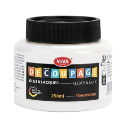 1121030124 | 4042972185022 | ViVa Decor Decoupage Lijm & Lak _ Transparant 250ml | ViVa Decor | ViVa Decor decoupage | ViVa Decor decoupage lijm | ViVa Decor lijm en lak | decoupage lijm | decoupagelijm | decoupage lak | decoupage vernis | decoupage lijm en lak | lijm en lak | lijm en vernis | transparante decoupage lijm | transparante lijm | transparante lak | glanzende lak | papierlijm | papier lijm | hobbylijm | creatieve lijm | watergedragen lijm | lijm op waterbasis | Decopatch lijm | Decopatch | collage lijm | collage | mixed media | mixed media lijm | rijstpapier lijm | decoupagepapier lijm | servetten lijm | servettentechniek | hout decoreren | glas decoreren | MDF decoreren | canvas decoreren | terracotta decoreren | papier decoreren | craft glue | decoupage glue | decoupage varnish | decoupage glue and varnish | transparent glue | transparent varnish | glossy varnish | paper glue | water based glue | collage glue | mixed media glue | glue and varnish | Decoupage Kleber | Decoupage Kleber und Lack | transparenter Kleber | transparenter Lack | Papierkleber | Bastelkleber | Kleber und Lack | wasserbasierter Kleber | 250ml decoupage lijm | 1121030124 | 4042972185022